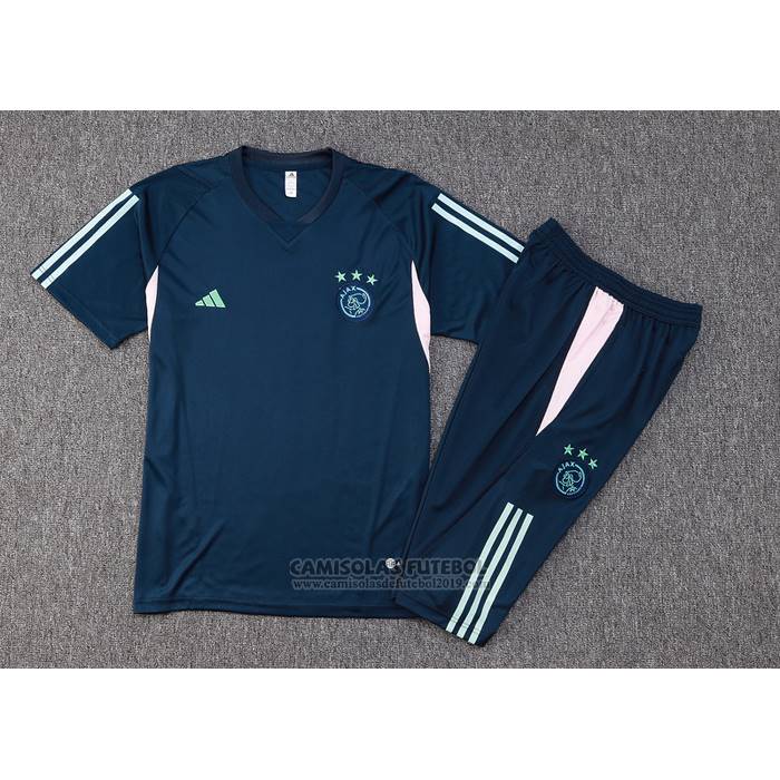 Fato de Treino Ajax Manga Curta 2023-2024 Azul - Calcas Curta